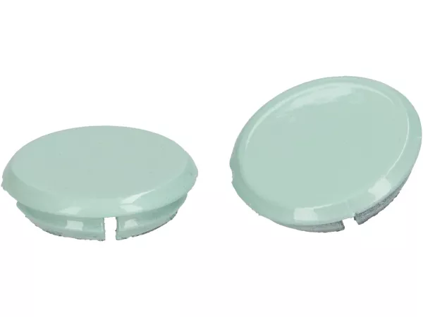 Kit bouchons de couverture trous rétroviseurs -Moto Nostra, Verde Amabile (350/A)- Vespa GTS 125-310 Keyless Basic, Super, Super Sport, Super Tech