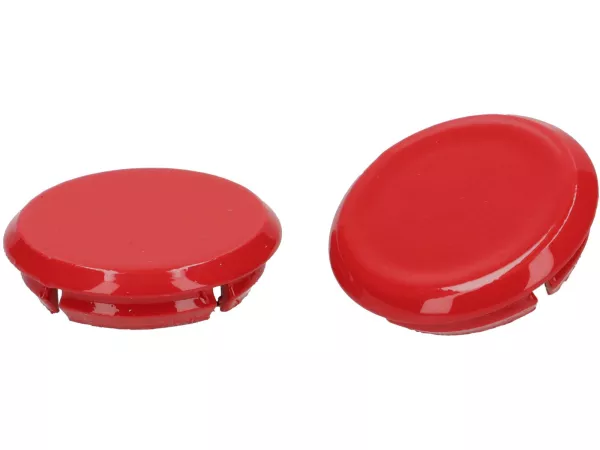 Juego de tapas de los orificios de los espejos -Moto Nostra, Rosso Coraggioso (894)- Vespa GTS 125-310 Keyless Basic, Super, Super Sport, Super Tech