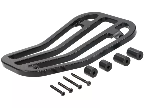 Floor board rack CNC -MOTO NOSTRA- Vespa Primavera 50-150cc, Sprint 50-150cc - shiny black anodised