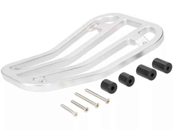 Floor board rack CNC -MOTO NOSTRA- Vespa Primavera 50-150cc, Sprint 50-150cc - silver anodised