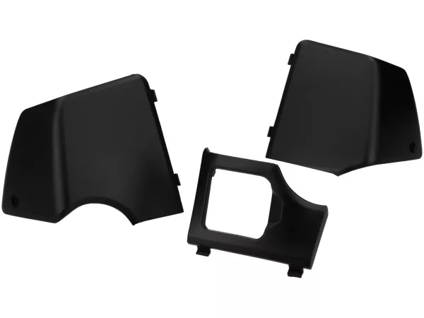 Juego de tapas de mantenimiento para revestimiento interior -MOTO NOSTRA- Vespa GTS 125-310/GTV 300-310 Keyless - Tapa para conexión de agua de refrigeración / fusibles - negro mate