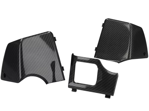 Juego de tapas de mantenimiento para el revestimiento interior del escudo de la pata -MOTO NOSTRA- Vespa GTS 125-310/GTV 300 Keyless - Tapa para la conexión del agua de refrigeración / fusibles - estilo carbono