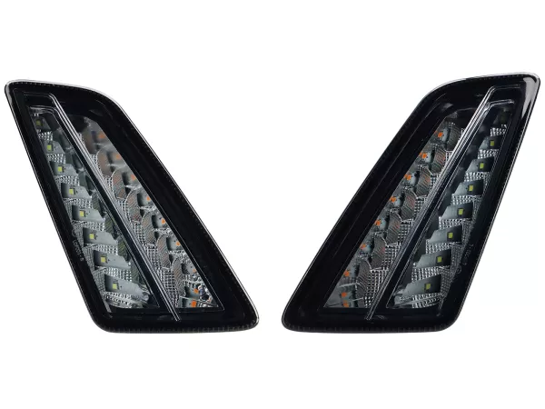 Par de intermitentes delanteros -MOTO NOSTRA- intermitente LED secuencial con luz de marcha diurna (homologación de marca E)- Vespa GTV, GTS 125-310 Keyless - ahumado