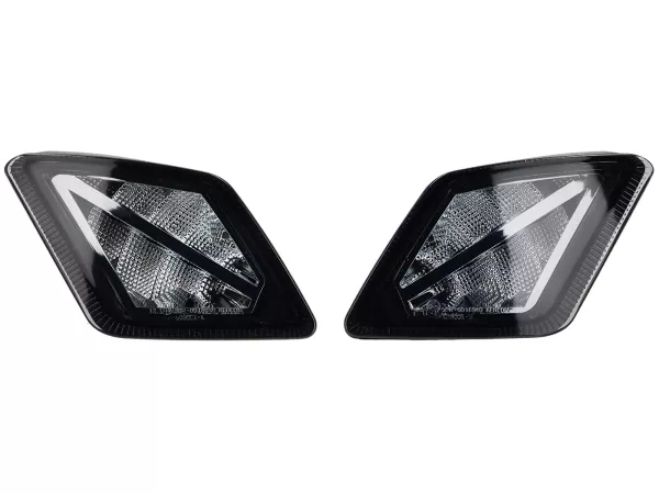 Knipperlichtenset achter -MOTO NOSTRA- dynamisch LED-looplicht, met positielicht (E-markering)- Vespa GTV, GTS 125-310 Keyless - gerookt