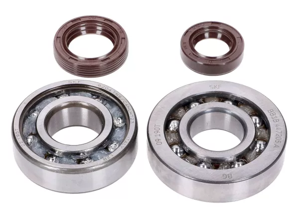 crankshaft bearing set -NARAKU- SKF, FKM Premium C3, C4 polyamide for Peugeot vertical E2