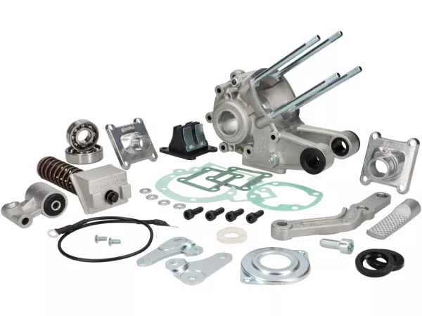 Engine casing compl. -POLINI- reed valve inlet - Peugeot 103, Vogue