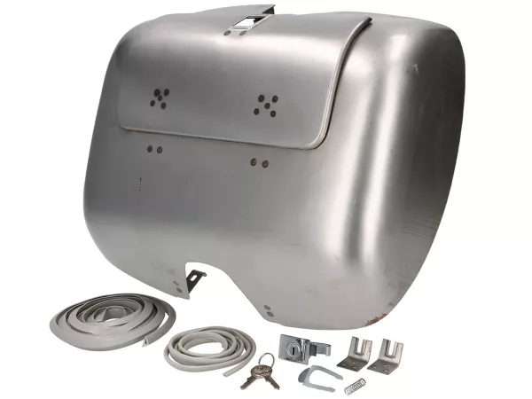 Luggage compartment -PREMIUM QUALITY, oiled sheet metal- Vespa Rally180 (VSD1T), Rally200 (VSE1T), TS125 (VNL3T) - also suitable for Sprint150 (VLB1T), GT125 (VNL2T), GTR125 (VNL2T), GL150 (VLA1T), Super (VNC1T/VBC1T)