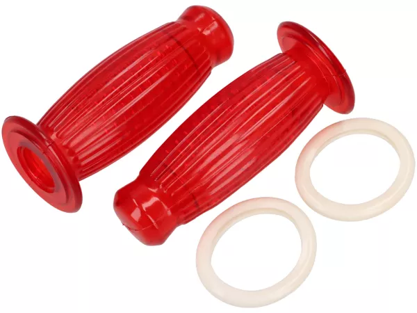 Poignées Bubble Vespa Sprint Super PX sans clignotant au guidon, rouge-transparent