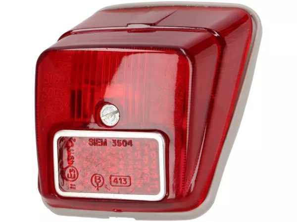Verre de feu arrière -PREMIUM- Vespa V50 N (V5A1T 122877-), V50 R, V50 L (italien, 1966-1983) - réflecteur encastré en métal