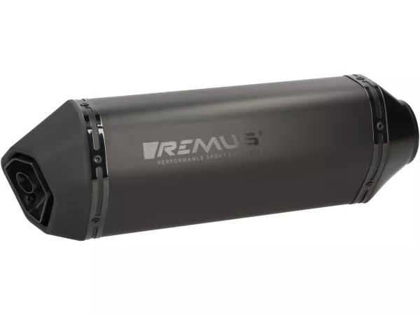 Silencer -REMUS Slip-On NOTTE - Vespa GTS Super HPE 300 (Euro 5, ZAPMD3100, ZAPMD3101, ZAPMD3101) - black stainless steel