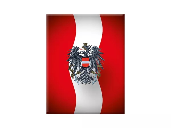 Adesivo - Gel 3D -V-EMBLEM- Bandiera Austria - rosso