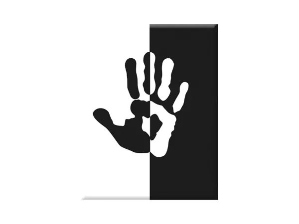 Adesivo - Gel 3D - V-EMBLEM- No-Racism - nero