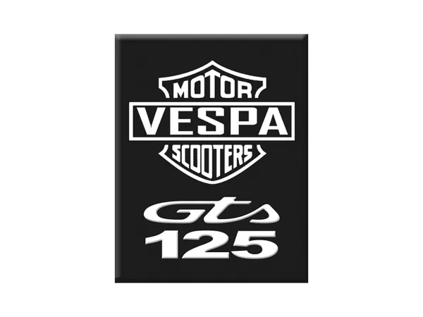 Adesivo - 3D Gel -V-EMBLEM- Motor-Scooter Vespa GTS125 - nero