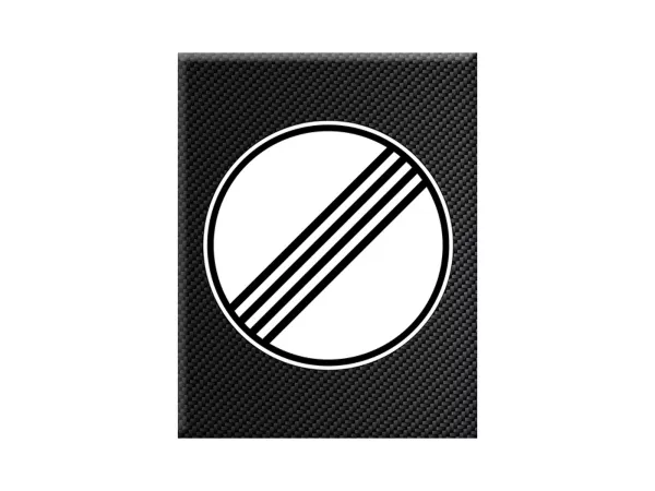 Adesivo - Gel 3D -V-EMBLEM- Senza limiti di velocità - carbonio