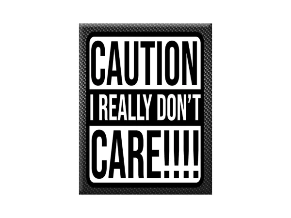 Adesivo - Gel 3D -V-EMBLEM- Attenzione non mi interessa - nero