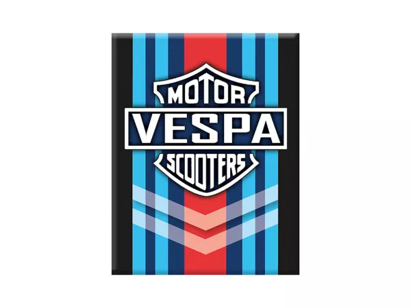Adesivo - Gel 3D -V-EMBLEM- Vespa Motor Scooters su Logo Martini Racing - nero