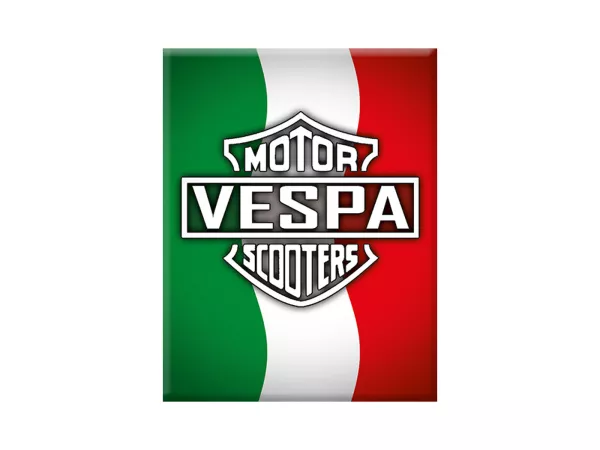 Adesivo - Gel 3D -V-EMBLEM- Bandiera Italia Vespa Motor Scooters - verde