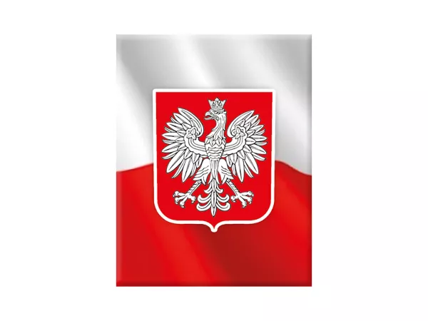 Adesivo - Gel 3D - V-EMBLEM- Bandiera Polonia - rosso