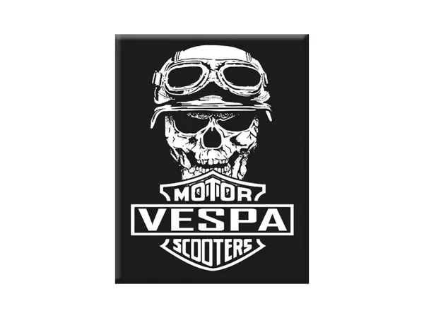 Adesivo - Gel 3D -V-EMBLEM- Teschio Vespa Motor Scooters - nero