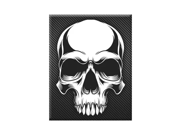 Adesivo - Gel 3D - V-EMBLEM - Cranio - carbonio
