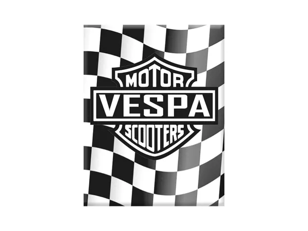 Adesivo - Gel 3D -V-EMBLEM- bandiera bersaglio Vespa Motor Scooters - nero