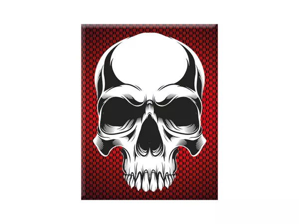 Adesivo - Gel 3D -V-EMBLEM- Teschio - rosso - carbonio