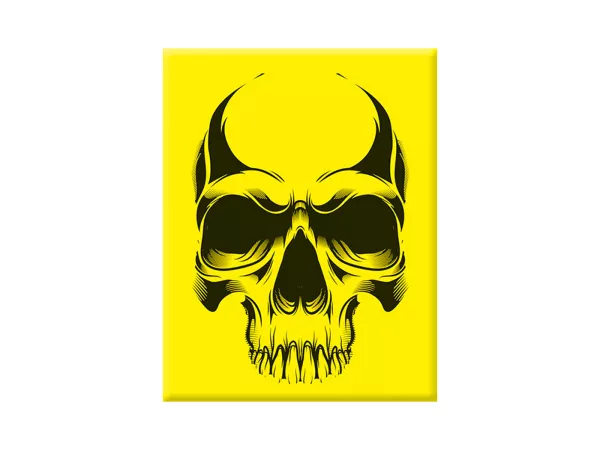 Adesivo - Gel 3D - V-EMBLEM - Teschio - giallo