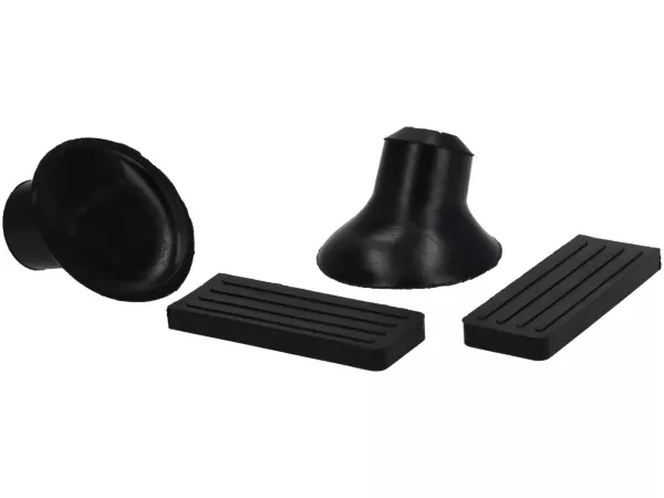 Rubber parts set foldable luggage carrier front -OEM QUALITY- Vespa Smallframe, Vespa Largeframe, Vespa GTS, GTV, GTS Super, Lambretta (Series 1-3) LI, LIS, SX, TV, GP/DL - 4-pcs.