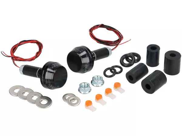 Indicator set -MOTOGADGET handlebar turn signal- m.blaze disc - black anodised - black tinted glass