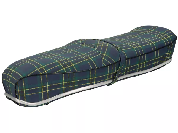 Seat Pegasus -SELLERIA TREZZI- Lambretta LI, LI S, SX, TV, DL, GP - Tartan blue/green