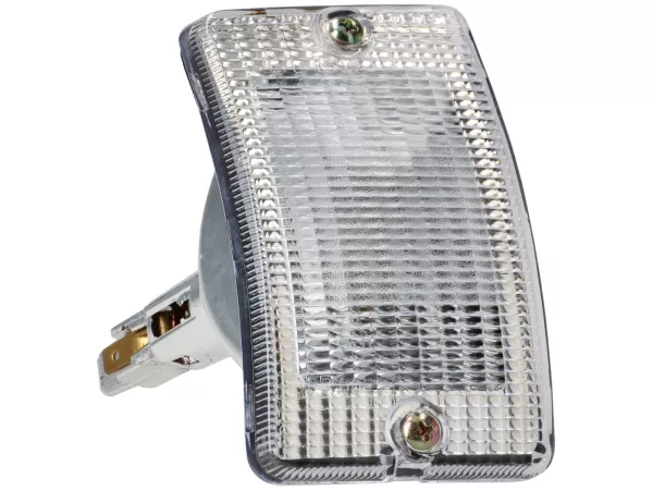 Blinkers -SIEM- Vespa PK50 XL, PK125 XL fram höger - vit / transparent