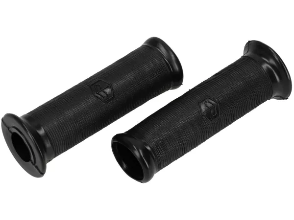 Puños - CALIDAD OEM, para intermitentes de manillar Ø=24mm l=128mm, Piaggio 6 esquinas (1968-)- Vespa Rally200 (VSE1T), Sprint150 (VLB1T), 50SR/Sprinter (V5SS2T), 90 Racer (V9SS2T) PV125 (VMA2T), ET3 (VMB1T) - Negro