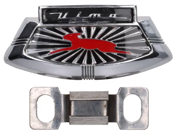 Kaskadbokstäver -ULMA- Lambretta LI (t.o.m. 1967), LIS (t.o.m. 1967), SX (t.o.m. 1967) - svart/röd