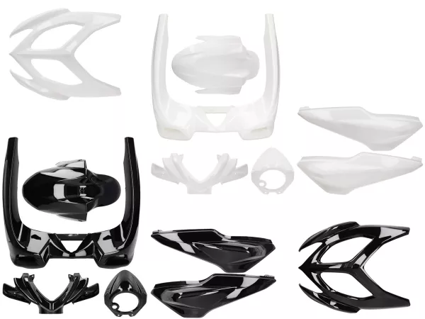 Set di parti della carenatura -DMP- 7 pezzi - Yamaha Aerox 2013 (YQ50/L, 2 tempi), MBK Nitro 2013 (YQ50/L, 2 tempi) -