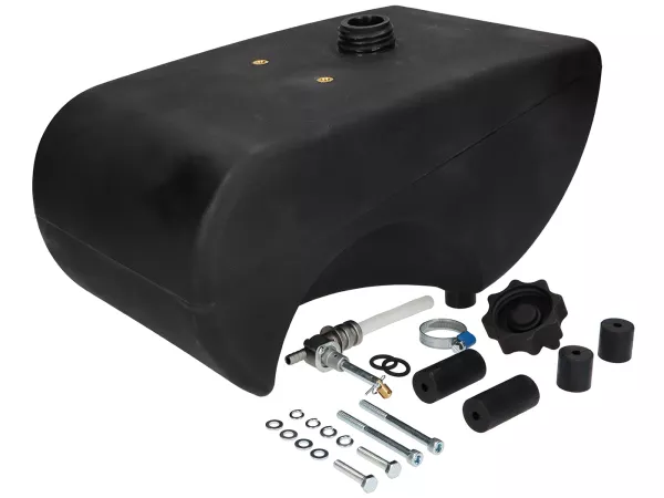 Fuel tank -BGM PRO, Lifetime XXL (12 l) TS1 + standard Lambretta LI, LIS, SX, TV (Series 2-3), DL, GP - petrol tap FAST FLOW V2.0