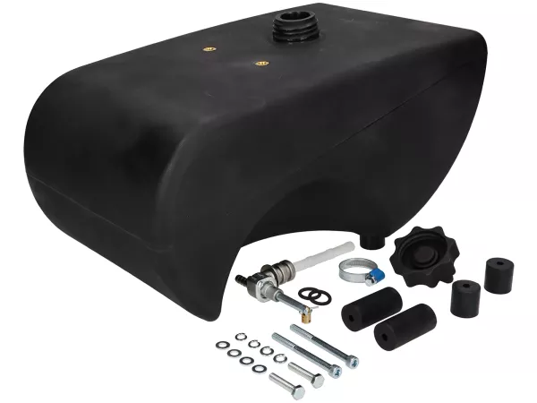 Fuel tank -BGM PRO, Lifetime XXL (12 l) TS1 + standard Lambretta LI, LIS, SX, TV (Series 2-3), DL, GP - FAST FLOW V2.0 90° petrol tap