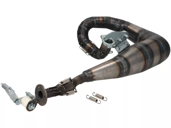 Knalpot -BGM PRO MZ30 Franspeed oleh Andy Francis Skuter- Lambretta Seri 3 - tanpa peredam suara - tidak dicat - LI 125, LI 150, LiS 125, LiS 150, TV 175, SX, TV, GT, GP 125, 150, 200