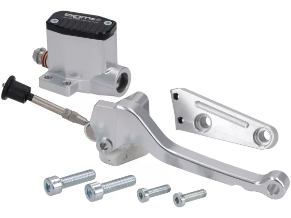 Bomba de freno delantera -BGM PRO SPORT- pistón Ø=11mm, CNC - Vespa PK- derecha, plata