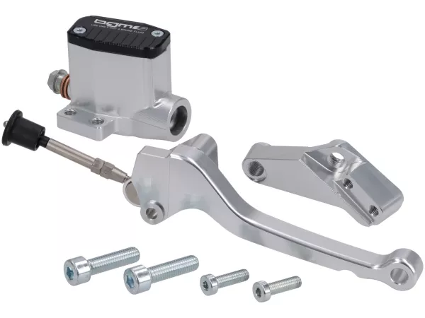 Brake master cylinder (front) -BGM PRO 4A SPORT- piston Ø=11mm, CNC - Vespa​ V50 Special, V50 Elestart- rhs, silver