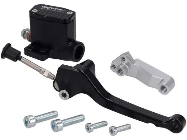 Bomba de freno delantero -BGM PRO SPORT- pistón Ø=11mm, CNC - Vespa 50N, 50L, 50R - faro redondo pequeño (Ø105mm)- derecho, negro