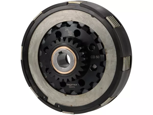 Koppeling 24T (62/63) -BGM PRO Superstrong 2.0 Touring CR Ultralube - Facing Cosa2 (aluminium 14mm/sinter)- 24 tanden voor primair wiel BGM Pro 62/63T (rechte vertanding) - Vespa PX, T5, Cosa, Sprint, Rally, GT/GTR, TS125, GL150, Super125 (VNC1 vanaf Nr11