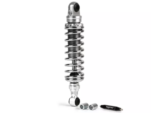 Rear shock absorber -BGM PRO R12 V3 Silver Edition RGS, 300-310mm- Lambretta LUI, VEGA, LUNA, COMETA - chrome
