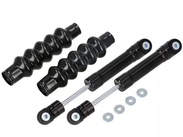 Shock absorber front including black gaitors -BGM PRO 6Ts- Lambretta LI, LIS, SX, TV (2nd series, 3rd series), DL, GP - black