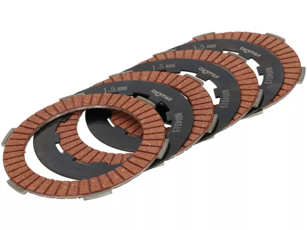 Clutch friction plate set incl. steel plates -BGM PRO  Type CR80 Alu- Lambretta LI, LIS, SX, TV (series 2-3), DL, GP - 4 friction plates
