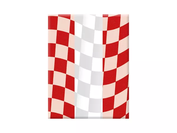 Adesivo - Gel 3D -V-EMBLEM- Bandiera a scacchi Racing Sixties - rossa