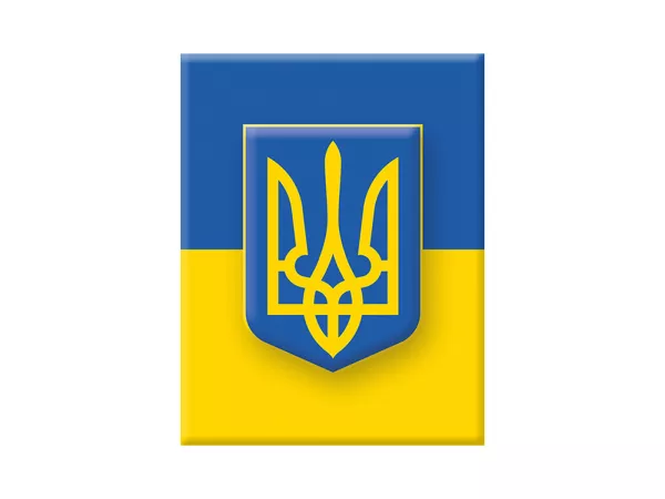 Adesivo - Gel 3D - V-EMBLEM- Bandiera Ucraina - giallo