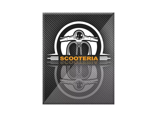 Adesivo - Gel 3D - V-EMBLEM- Scooteria - carbonio