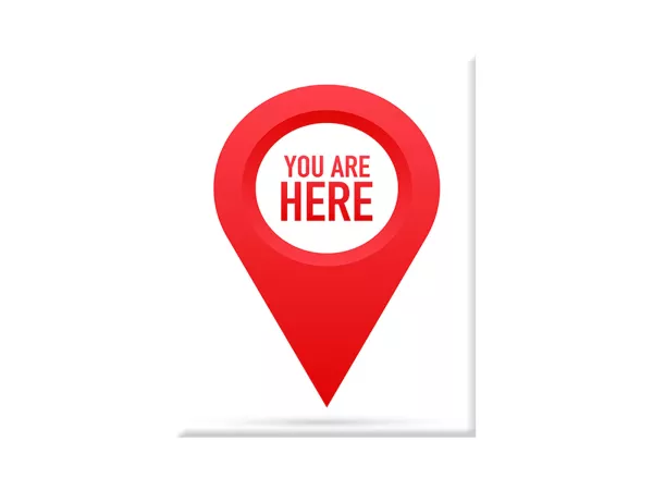 Adesivo - Gel 3D - V-EMBLEM- Tu sei qui - rosso