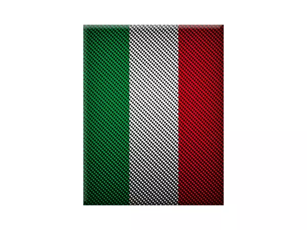 Adesivo - Gel 3D -V-EMBLEM- Bandiera Italia - carbonio