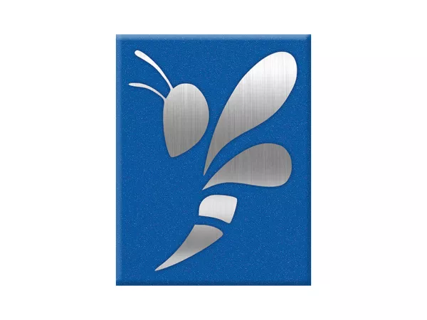 Adesivo - Gel 3D - V-EMBLEM- Grafica vettoriale vespa - blu